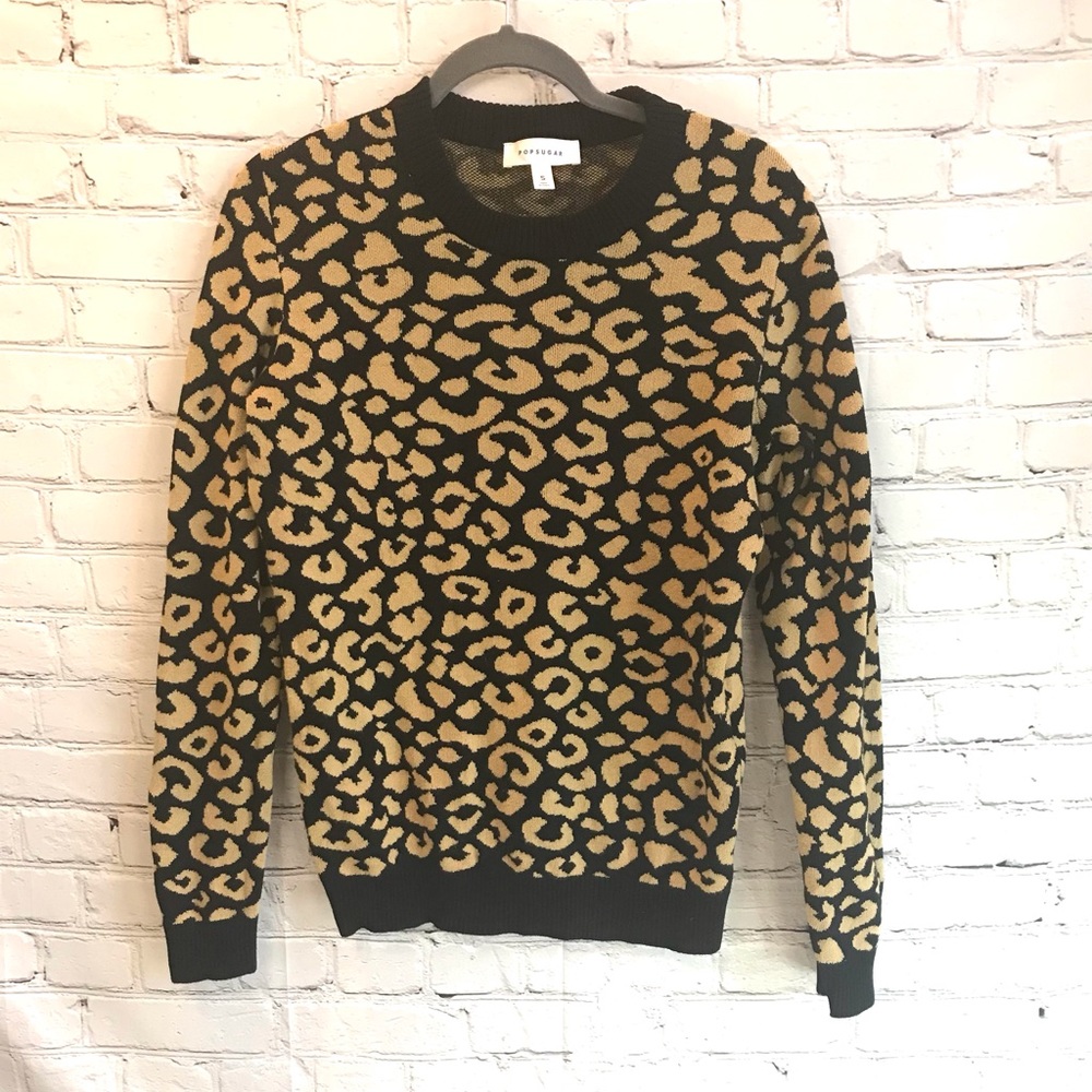 POPSUGAR Animal Print Crewneck Sweater size SMALL